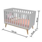 Quarto De Bebê Retrô Ludmila Com Colchão Berço 3 Em 1 Cômoda