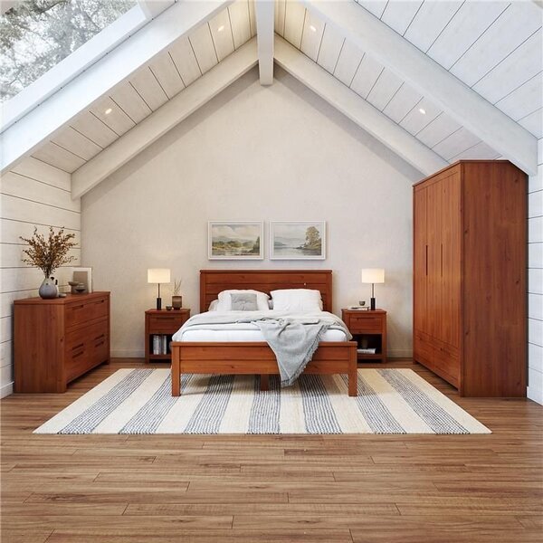 Quarto De Casal Completo Com Guarda Roupa, Cômoda, Cama E 2 M