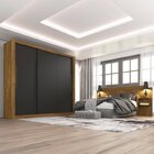 Quarto De Casal Completo Com Guarda Roupa E Cabeceira Com 2 M