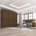 Quarto De Casal Completo Com Guarda Roupa E Cabeceira Com 2 M