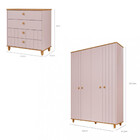 Quarto De Infantil Completo Guarda Roupa 4 Portas E Cômoda 4