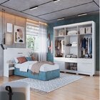 Quarto De Solteiro 2 Peças Guarda Roupa Com Espelho E Cabecei