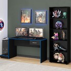 Quarto Gamer 2 Peças Com 1 Mesa Gamer, 1 Estante Preto/azul -