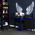 Quarto Gamer 3 Peças Com 1 Mesa, 1 Estante Para Livros E 1 Ar