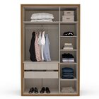 Quarto Guarda-roupa 3 Portas Cômoda 4 Gavetas Mesa De Cabecei