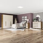 Quarto Guarda-roupa 4 Portas Cômoda 4 Gavetas 1 Porta Mesa De