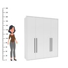 Quarto Guarda-roupa 4 Portas Cômoda 4 Gavetas 1 Porta Mesa De