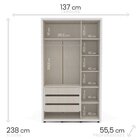 Quarto Guarda Roupas 3 Portas Cômoda 4 Gavetas Branco