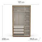 Quarto Guarda Roupas 3 Portas Cômoda 5 Gavetas Freijó/off Whi