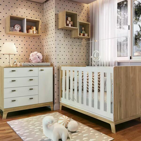 Quarto Infantil 5 Peças Favo De Mel Fm032 Itapua Branco Compl
