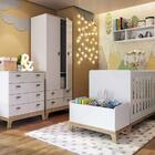 Quarto Infantil 5 Peças Favo De Mel Fm034 Branco Completa Mov