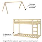 Quarto Infantil Beliche Montessoriano Telhado, Estante E Escr