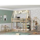 Quarto Infantil Beliche Montessoriano Telhado, Estante E Escr