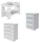 Quarto Infantil Beliche Olga Com Cômoda E Mesa De Cabeceira B