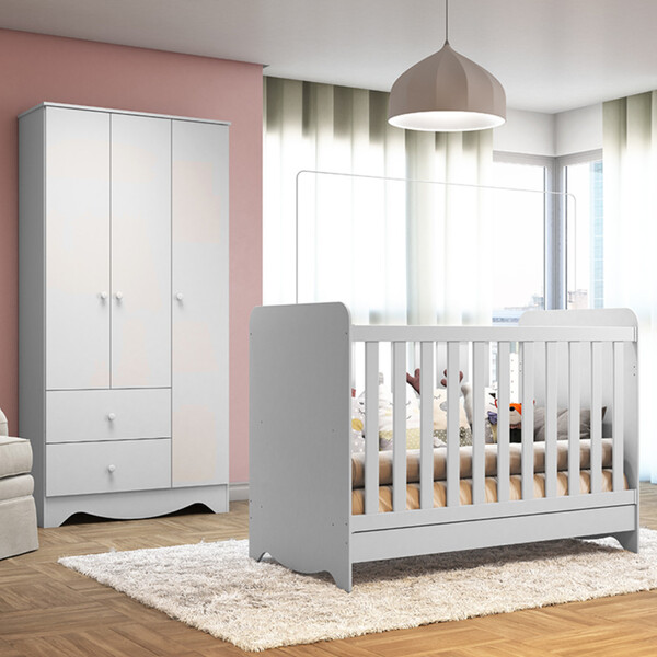 Quarto Infantil Berço E Guarda Roupa Ben Móveis Peroba