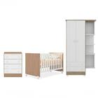 Quarto Infantil Berço Mini Cama Americano Branco / Carvalho