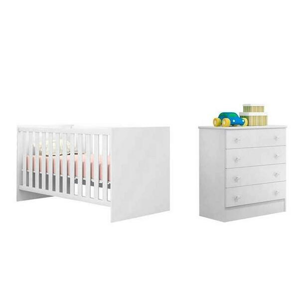 Quarto Infantil Berço Mini Cama Americano Branco Meu Soninho
