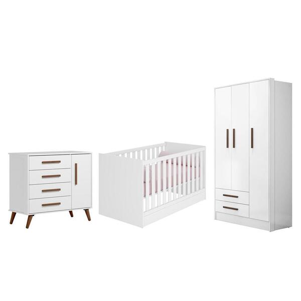 Quarto Infantil Berço Mini Cama, Cômoda Sapateira E Guarada R