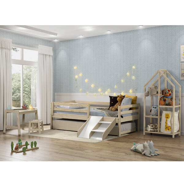 Quarto Infantil Bicama Prime Escorrega C/estante E Escrivanin