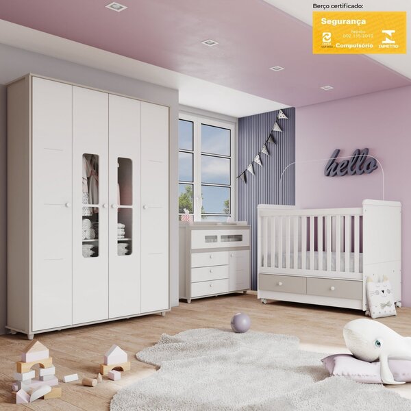 Quarto Infantil Bolinha De Sabão Espresso Móveis Branco/crist