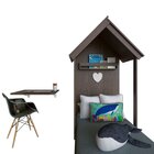 Quarto Infantil Cama E Mesa Dobrável Kitcubos Espresso Móveis