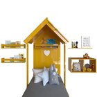 Quarto Infantil Cama Nicho Prateleira E Revisteiros  Amarelo