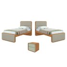 Quarto Infantil Com 2 Camas Solteiro Loop Tecido Boucle E Mes