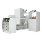 Quarto Infantil Com Berço-cômoda Laura Multimóveis Branco/cin
