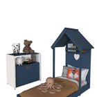 Quarto Infantil Com Cama E Armário Espresso Móveis Azul