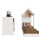 Quarto Infantil Com Cama E Armário Espresso Móveis Branco