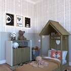 Quarto Infantil Com Cama E Armário Espresso Móveis Carvalho M