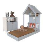 Quarto Infantil Com Cama E Armário Espresso Móveis Cinza Cris