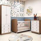 Quarto Infantil Com Colchão Maia 2 Pt 7 Gv Branco E Carvalho