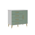 Quarto Infantil Com Guarda-roupa 2 Portas 2 Gavetas Com Cômod