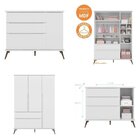 Quarto Infantil Com Guarda Roupa 3 Portas 2 Gavetas E Cômoda