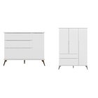 Quarto Infantil Com Guarda Roupa 3 Portas 2 Gavetas E Cômoda