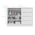 Quarto Infantil Com Guarda-roupa 3 Portas 4 Gavetas E Cômoda