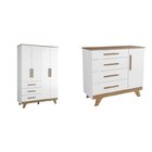 Quarto Infantil Com Guarda Roupa 4 Portas E Cômoda 1 Porta 10