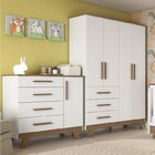 Quarto Infantil Com Guarda Roupa 4 Portas E Cômoda 1 Porta 10