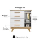 Quarto Infantil Com Guarda Roupa 4 Portas E Cômoda 1 Porta 10