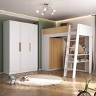 Quarto Infantil Com Guarda Roupa E Cama Alta Oliver Yescasa B