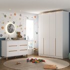 Quarto Infantil Com Guarda-roupa E Cômoda Sky Branco/olmo Ita