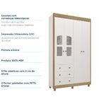 Quarto Infantil Com Guarda Roupa Lisi 04 Portas Com Detalhe E