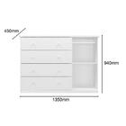 Quarto Infantil Com Guarda Roupa Modulado E Cômoda 04 Gavetas