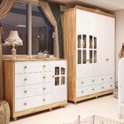 Quarto Infantil Com Guarda-roupas E Cômoda Com Janelas 100% M