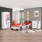 Quarto Infantil Com Roupeiro, Cômoda E Cama Car  Branco