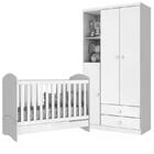 Quarto Infantil Com Roupeiro E Berço Bala De Menta - Móveis H