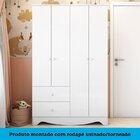 Quarto Infantil Cômoda 1 Porta 3 Gavetas E Guarda Roupa 4 Por