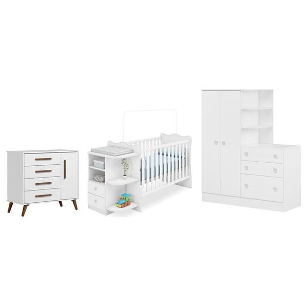 Quarto Infantil Cômoda, Cômoda Sapateira E Cômoda Branco - Fd