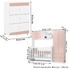 Quarto Infantil Completo 3 Peças 990160 Branco Rosa Plla